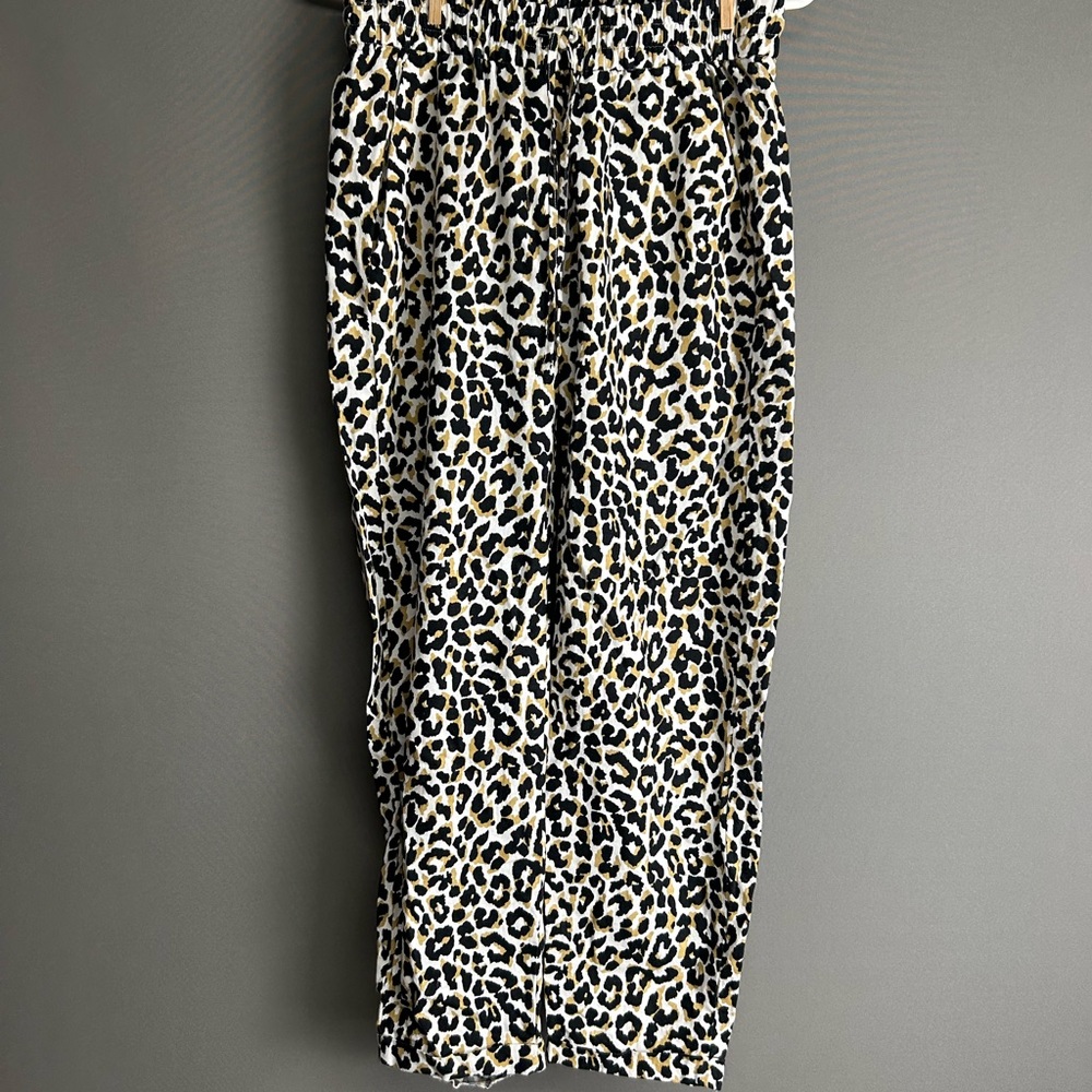 J. Crew Black and Cream Animal Print pants